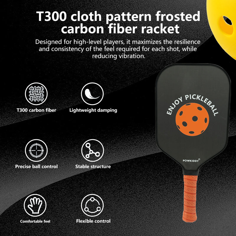 Powkiddy 16mm Pickleball Paddle|T300 Carbon fiber material