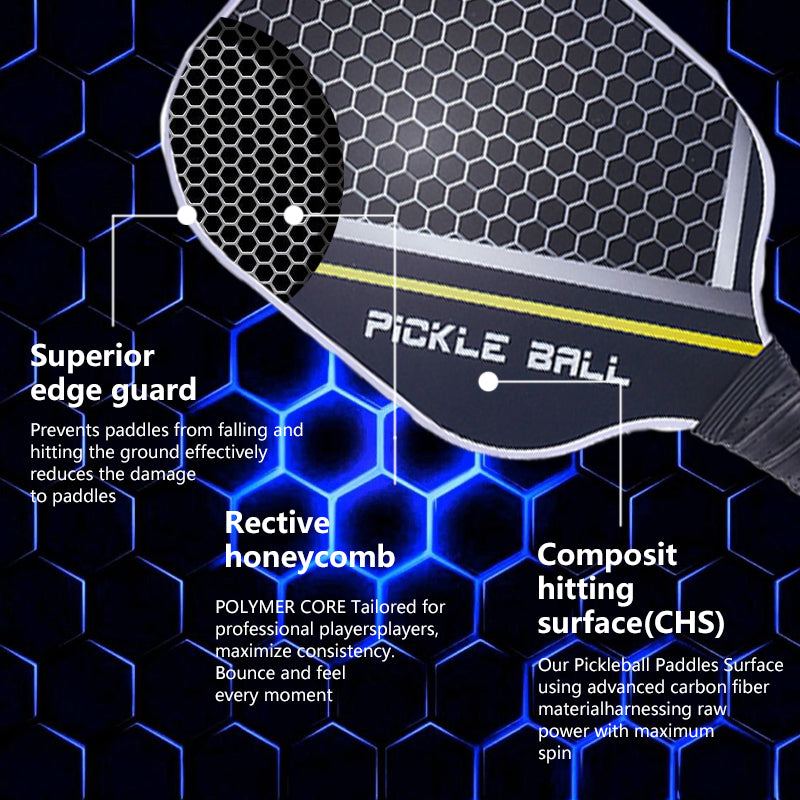 Powkiddy 12mm Pickleball Paddles ｜ Carbon Fiber material